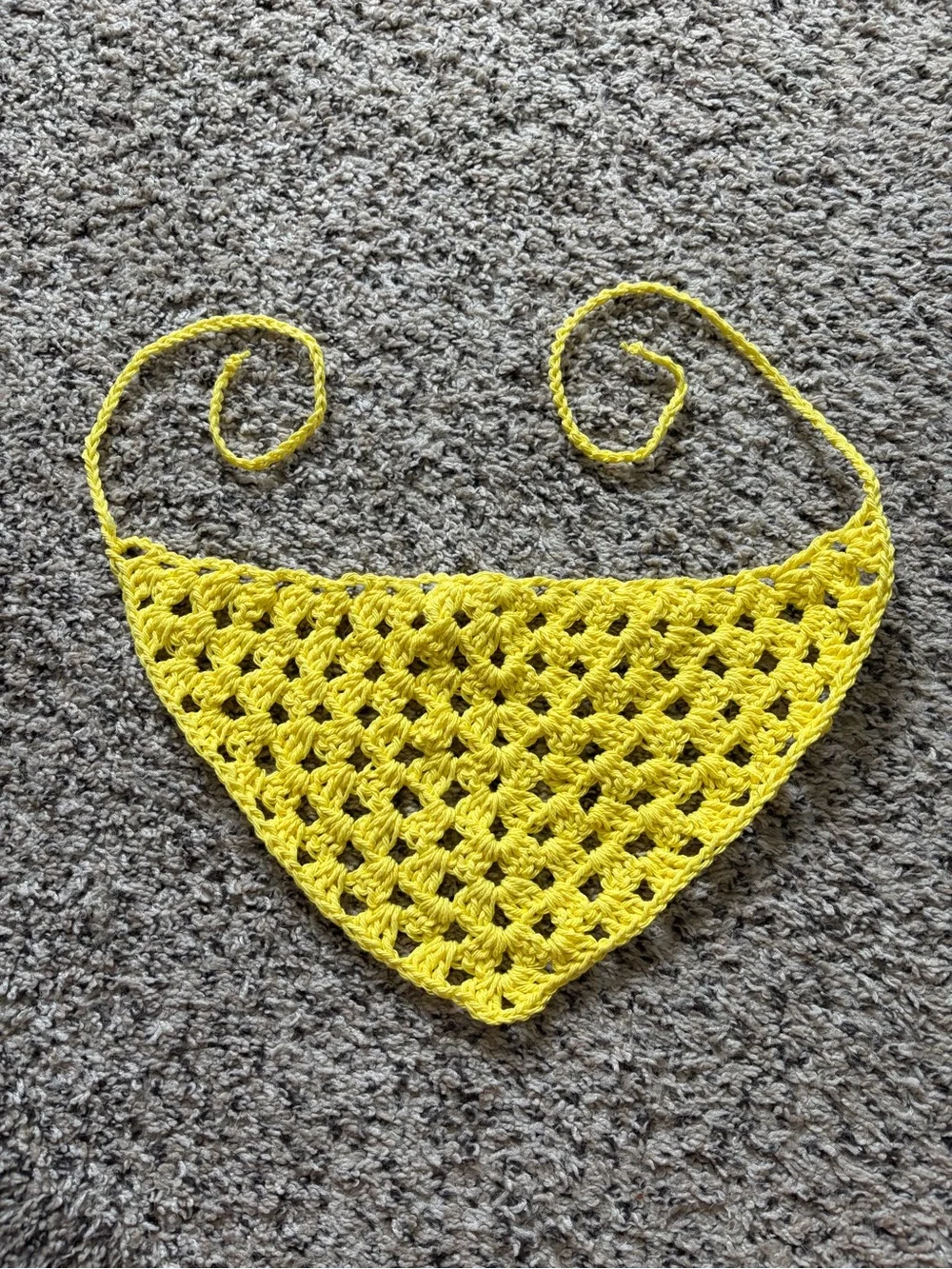 Handmade crochet granny stitch bandana
